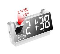 Paaruter Reloj Despertador con Proyección, Pantalla LED HD, Relojes de Proyección Inteligentes para Dormitorio, Proyector Reloj Digital Giratorio 180 Grados A