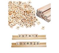 Pabbyeey 300 Piezas A a Z Letras de Madera Rompecabezas con números y 2 Soportes, Aprendizaje y Juguetes Juegos Artesanía de Mesa (Letras + números + Marco de Madera)