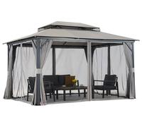 Pabellón de jardín con mosquitera y cortinas Murcia 3x4 antracita Garden Point