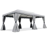 Pabellón de jardín con mosquitera y cortinas Valencia 3x6 m gris Garden Point