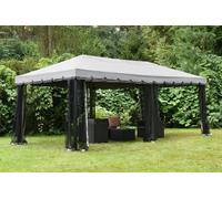 Pabellón de jardín gris con mosquitera Valencia 3 x 6 m Garden Point