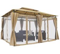 Pabellón de jardín Ibiza 3x4 m crema con mosquitera Garden Point