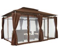 Pabellón de jardín Ibiza 3x4 m marron Garden Point con mosquitera Garden Point