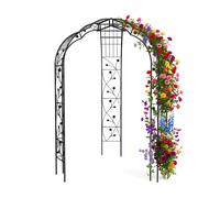 Relaxdays Pabellón para Rosales, Metal, Al x An x P: 250 x 178 x 178 cm, Arco para Plantas trepadoras, Negro