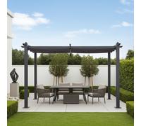 Pabellón Jardín Pérgola Luxor Techo Ajustable Antracita 3x4m Jardín Terraza