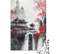Pabellón tradicionalEstilo de Pintura con Tinta chinaRompecabezas De 1000 Piezas para Adultos, Juegos De Desafío para Niños, Regalos52x38cm/1000pcs