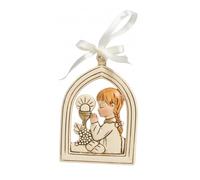 PABEN 12 bomboneras colgantes de comunión y confirmación para niña en oración de 9,5 cm de resina