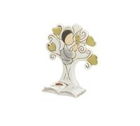 PABEN 12 bomboneras de comunión, árbol de la vida con libro niño en oración, 9,3 cm, de resina