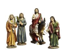 Paben Articoli Religiosi - Set de 4 estatuas de Jesús entrando a Jerusalén, Belén pascual, Semana Santa, 14 cm