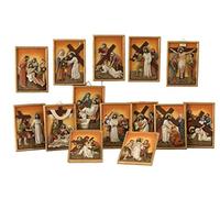 Paben Artículos Religiosos Cuadros de resina Set 14 Estaciones Via Crucis - Pascua - Dimensiones 16,5 x 11,5 cm