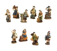 PABEN Juego de 10 figuras de figuras para Belén (Mestierantes, soldados y pastores) 5 cm de resina