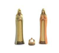 PABEN Natividad Sagrada Familia de resina, 30 cm, efecto madera, estilo Belén, 3 piezas