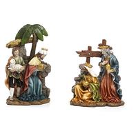 PABEN Set de Reyes Magos/Pastor de 25,6 cm, compuesto por 2 piezas de escenario y figuras adicionales para Belén de resina by