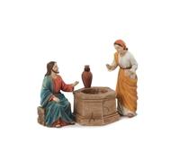 PABEN Set Jesús y Samaritana en el Pozo 12,1 cm 3 sujetos de resina Artículos religiosos