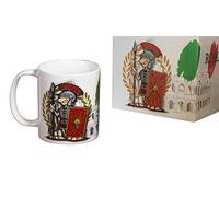PABEN Souvenir Italia Roma - Juego de 4 tazas de porcelana con diseño de Centurión romano de Coliseo, 9,7 cm