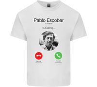 Pablo Escobar El Patron is Calling - Camiseta de algodón para hombre, blanco, L