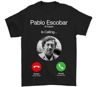 Pablo Escobar El Patron is Calling - Camiseta para hombre, 100% algodón, Negro, XXL