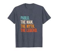 Pablo The Man The Myth The Legend Nombre Pablo Camiseta, Hombre, Azul Jaspeado, 6XL