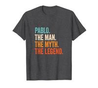 Pablo The Man The Myth The Legend Nombre Pablo Camiseta, Hombre, Jaspeado Oscuro, 6XL
