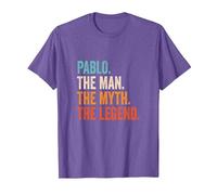Pablo The Man The Myth The Legend Nombre Pablo Camiseta, Hombre, Morado Jaspeado, L