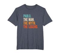 Pablo The Man The Myth The Legend Nombre Pablo Camiseta, Hombre Tallas Grandes, Azul Jaspeado, 6X Alto