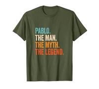 Pablo The Man The Myth The Legend Nombre Pablo Camiseta, Hombre, Verde Oliva, L