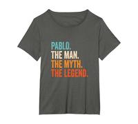 Pablo The Man The Myth The Legend Nombre Pablo Camiseta, Mujer Tallas Grandes, Asfalto, 6XL Grande