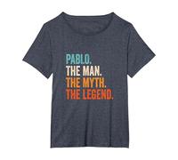 Pablo The Man The Myth The Legend Nombre Pablo Camiseta, Mujer Tallas Grandes, Azul Jaspeado, 6XL Grande