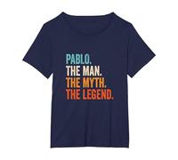 Pablo The Man The Myth The Legend Nombre Pablo Camiseta, Mujer Tallas Grandes, Azul Marino, 6XL Grande