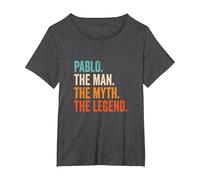 Pablo The Man The Myth The Legend Nombre Pablo Camiseta, Mujer Tallas Grandes, Jaspeado Oscuro, 6XL Grande