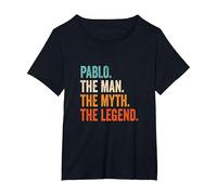 Pablo The Man The Myth The Legend Nombre Pablo Camiseta, Mujer Tallas Grandes, Negro, 6XL Grande