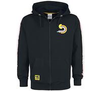 Pac Man 1980 Hombre Capucha con Cremallera Negro S, 100% algodón, Regular