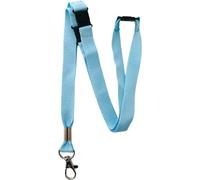 PAC Supplies Global Cordón de cuello colorido de 15 mm con 3 puntos (triple) de seguridad, azul claro, 1 Lanyard