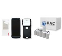 PAC Supplies Global Funda protectora con protector de pantalla y 20 rollos de papel térmico, compatible con terminal SumUp (negro)