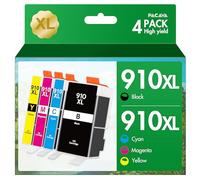 PACAVA Paquete combinado de cartuchos de tinta 910 XL para impresoras HP Ink 910 XL para impresoras HP Officejet Pro 8020 8025e 8028 8025 8035 (BCMY 4 unidades)