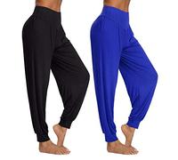 PACBREEZE Pantalones de yoga Harem para mujer, suaves, informales, sueltos, para baile, pilates, entrenamiento, para mujer - - 3X-Large