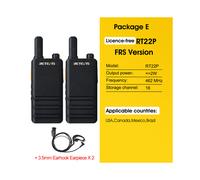 (Pacchetto E) Mini walkie talkie ultra sottile de 15 mm Retevis RT622P con ricarica tipo C, radio VOX,