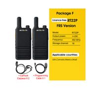 (Pacchetto F) Mini walkie talkie ultra sottile de 15 mm Retevis RT622P con ricarica tipo C, radio VOX,