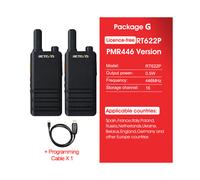 (Pacchetto G) Mini walkie talkie ultra sottile de 15 mm Retevis RT622P con ricarica tipo C, radio VOX,