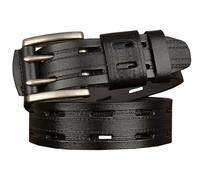 PACDE Cinturón Western Cowboy de doble pasador con hebilla de aleación de cuero para hombre, cinturón de moda para jeans y pantalones casuales, Negro, for34"-35"waist size