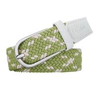 PACDE Western Candy Colours - Cinturón elástico trenzado de lona para mujer, cinturón delgado y elástico para mujer, Blanco Verde, for34"-35"waist size
