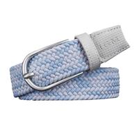 PACDE Western Candy Colours - Cinturón elástico trenzado de lona para mujer, cinturón delgado y elástico para mujer (azul claro, blanco, para cintura de 36 a 37 pulgadas), Blanco Azul Claro,