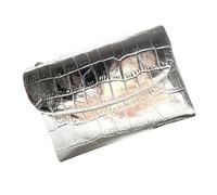 PACDE Western RFID - Cartera de piel con bloqueo RFID para mujer, monedero de gran capacidad para mujer, Patrón de cocodrilo plateado, Clásico