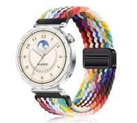 PaceBid 18mm Nylon Correa para Huawei Watch GT 6 41mm/Watch 5 42mm/GT 5 Pro/GT5/GT4, Trenzada Magnética Correa para Garmin Venu 4 41mm/Venu 3S/2S/Forerunner 265S/255S/255S Music - Arcoíris