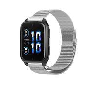 PaceBid 20MM Correa para Garmin Vivoactive 5/6/Forerunner 165/245/645/645 music, Acero Inoxidable Magnético Repuesto Pulsera para Garmin Forerunner 570 42mm/Approach S50/S44/S42/Venu Sq 2 - Plata