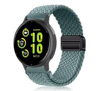 PaceBid 20mm Nylon Correa para Garmin Forerunner 165/165 Music/245/645/570 42mm/70/170 43mm, Trenzada Magnética Reloj de Repuesto para Garmin Vivoactive 6/5/Venu Sq 2/Approach S50/S44 - Verde