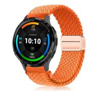 PaceBid 22mm Nylon Correa Magnética Trenzada para Garmin Venu 3 45mm/Forerunner 265/255/Venu 2, Huawei Watch GT4 46mm/4 46mm, Xiaomi Watch 2/S3, Amazfit GTR 4 - Naranja