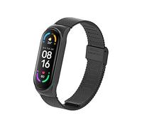 PaceBid Correa Compatible con Xiaomi Mi Band 6/5, Repuesto Correa de Acero Inoxidable, Correa de Malla Ajustable, Pulsera para Mujeres y Hombres con Cierre para Xiaomi Mi Band 6/5 -Negro