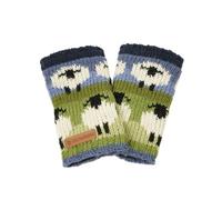 Pachamama Calentadores de muñeca de lana para mujer, con forro polar, tejido a mano, multicolor, talla única, hecho a mano, extra cálido, comercio justo