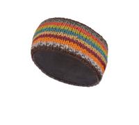 Pachamama Diadema de lana para mujer, con forro polar, tejida a mano, a rayas, marrón, multicolor, talla única, hecha a mano, comercio justo